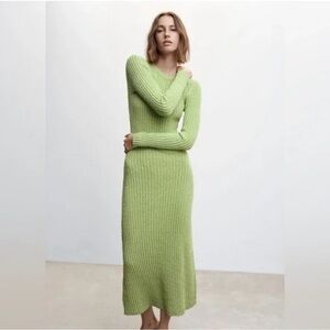 Mango Green Knit Maxi Dress